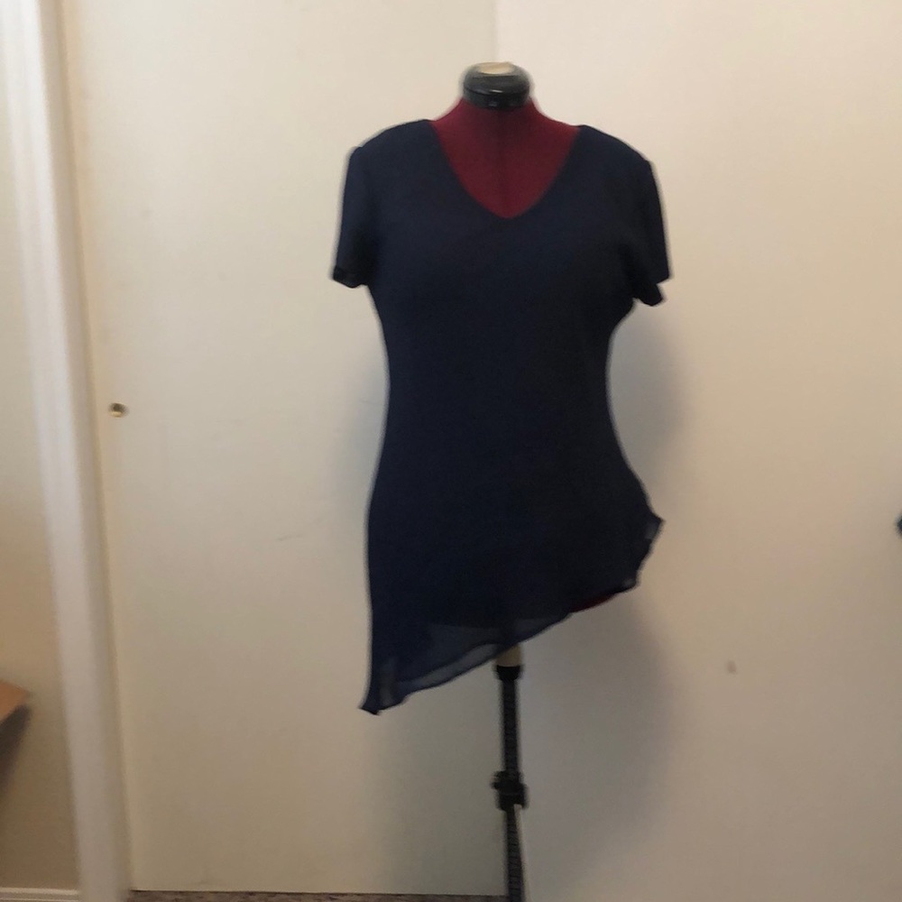 Navy Blue Asymmetrical Tunic